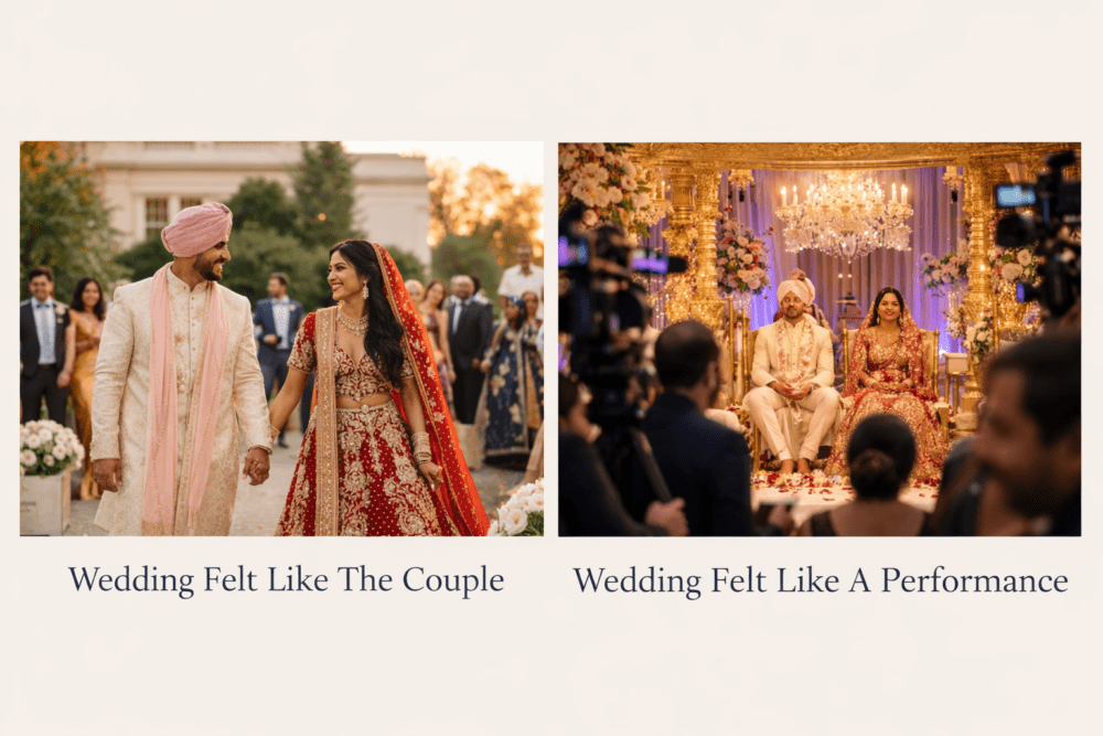 Couple Relaxed vs Performative Hindu Wedding